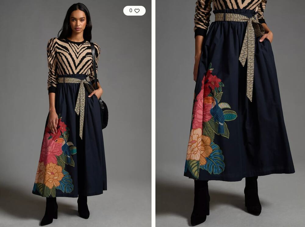 NWOT Farm x Anthropologie Tropical Maxi Skirt | Size S | Flaw